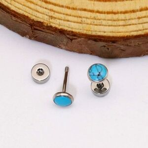 Turquoise Fake Gauge Earrings
